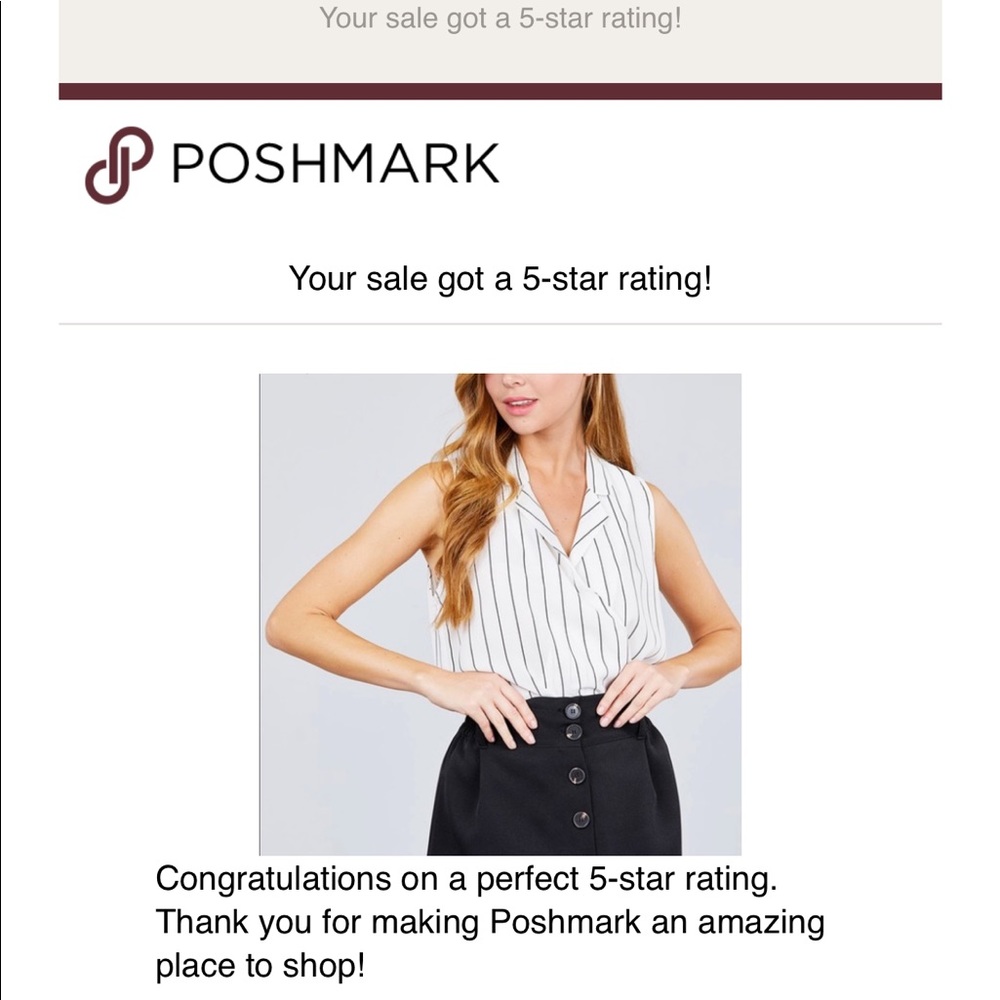 Pinstripe Collar Top - White black - Picture 8 of 8